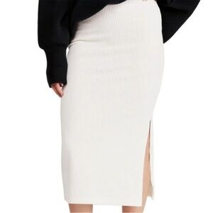 Free people ribbed midi skirt XS Color:Cream-Beige
